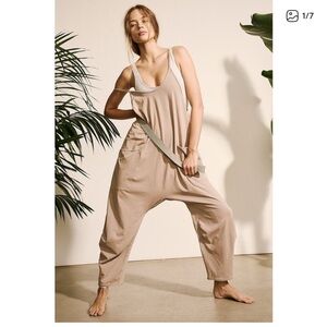 Free People Khaki Tan FP Movement Hot Shot Onesie
